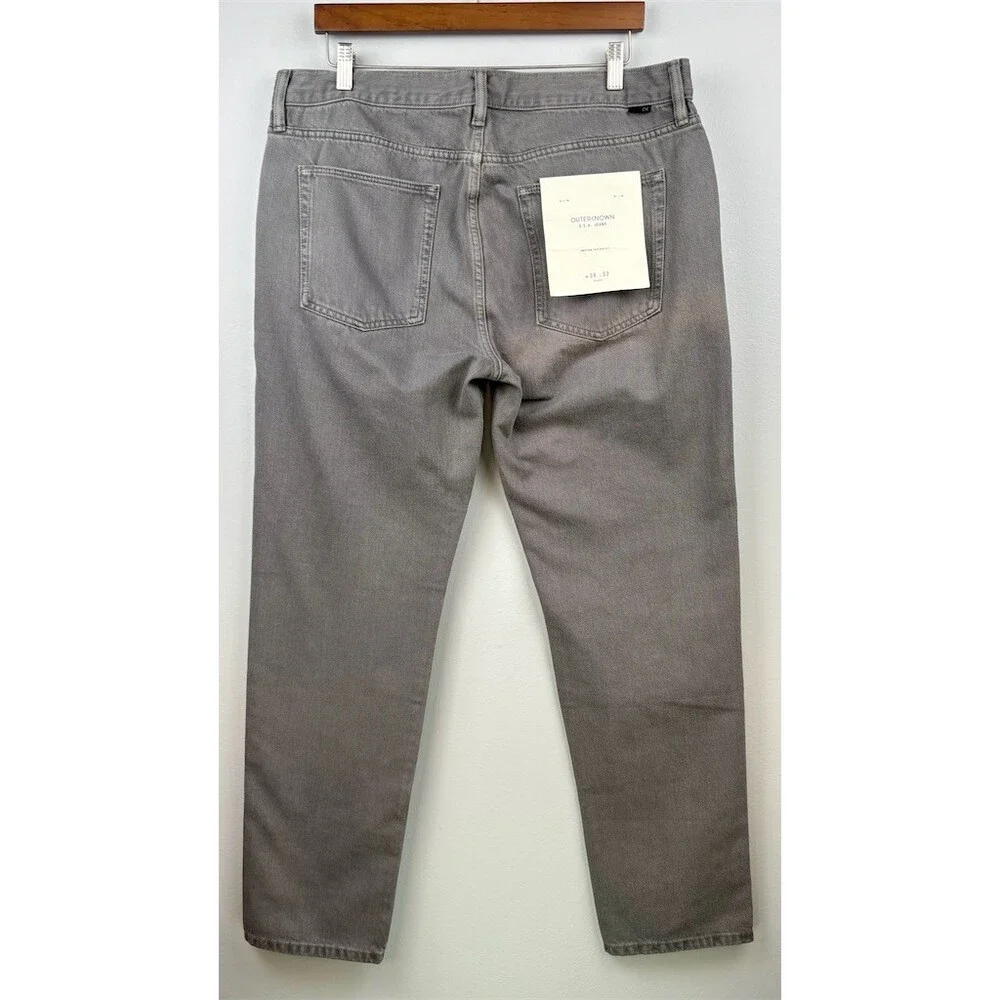Outerknown S.E.A. Jeans Mens 36x32 Gray Drifter Tapered Fit Denim Fair